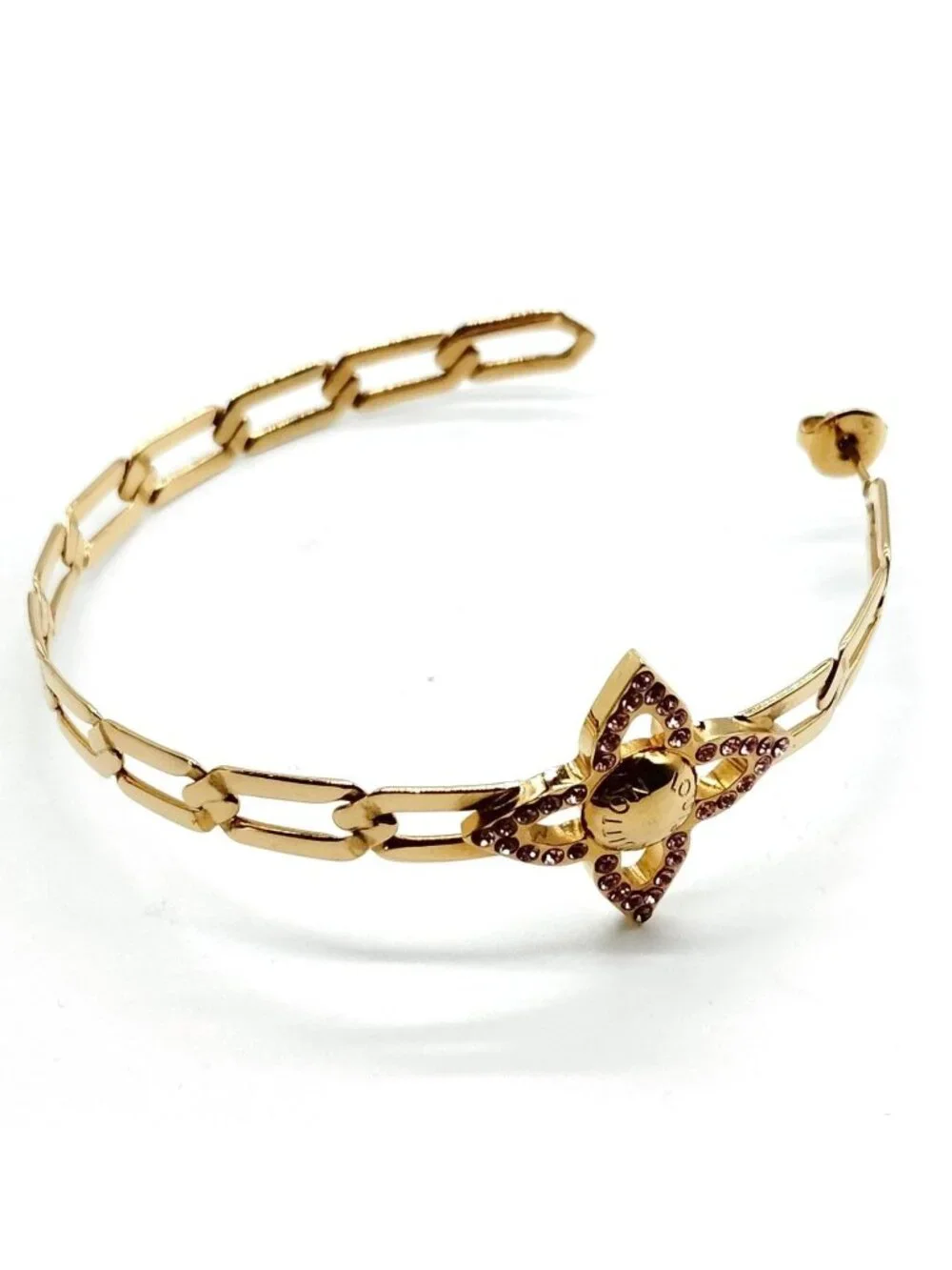 Authentic Louis Vuitton Idylle Blossom Hoop Earrings Gold Tone Crystal Monogram